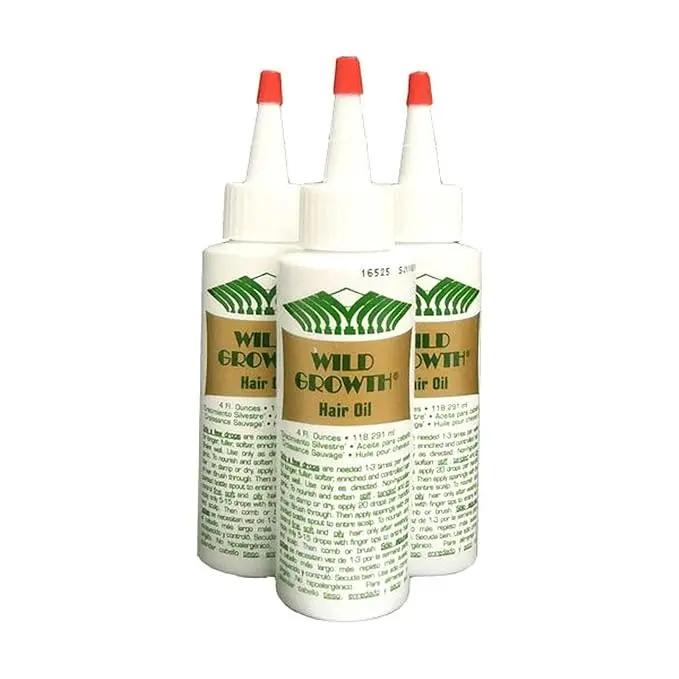 Unisex 3-Pack Wild Growth Hair Oil Packaged Set, 4oz (White) - No Frizz Support, Shine Enhancing Haircare Product