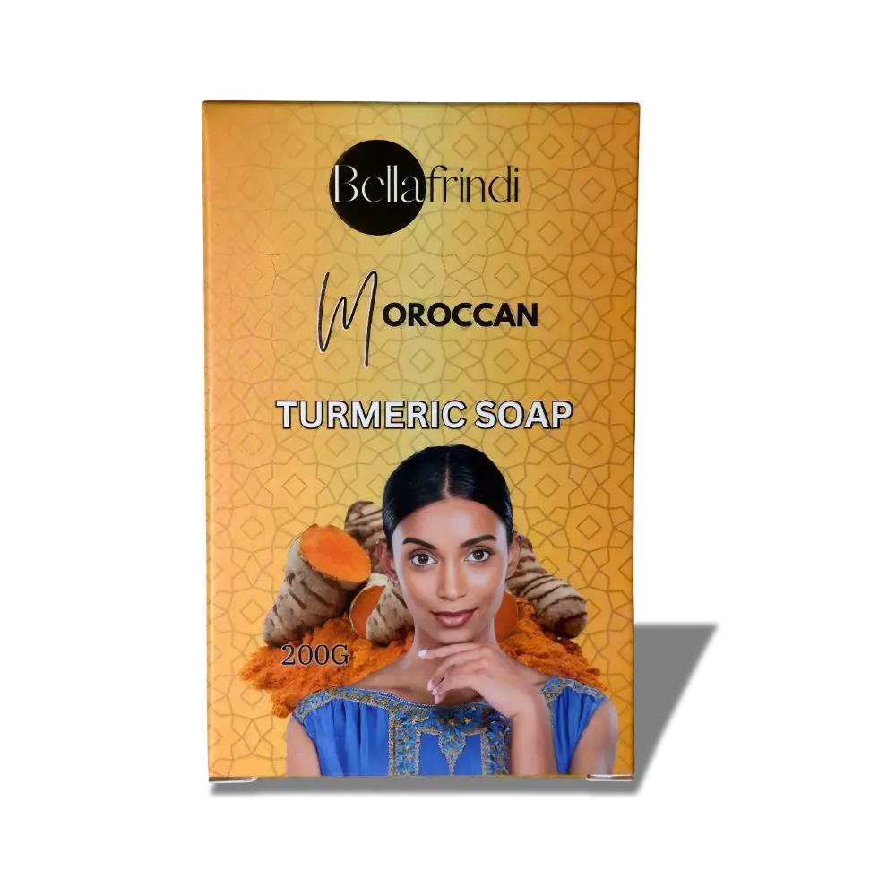 Bellafrindi Moroccan Turmeric Soap 200g - Brightening Body Care, Dark Spot Remover, Daily Gentle Cleansing, Natural Turmeric Extract for All Skin Types