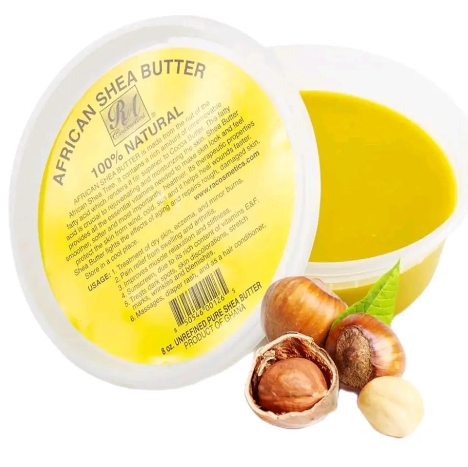 RA Cosmetic's 100%25 Natural Unrefined Yellow Shea Butter - Pure African Luxury for Radiant Skin & Luscious Hair - 8oz Jar - Sourced from Ghana, West Africa