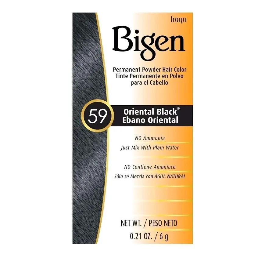 Bigen 59 Oriental Black Bigen Permanent Powder Hair Color No Ammonia Just Mix With Plain Water 0.21 oz 6 g