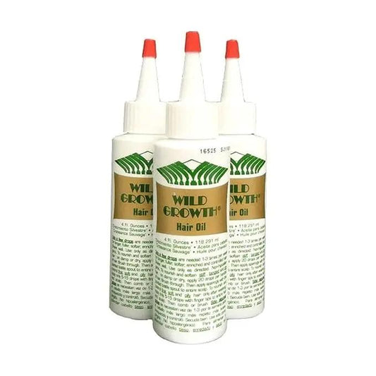 Unisex 3-Pack Wild Growth Hair Oil Packaged Set, 4oz (White) - No Frizz Support, Shine Enhancing Haircare Product